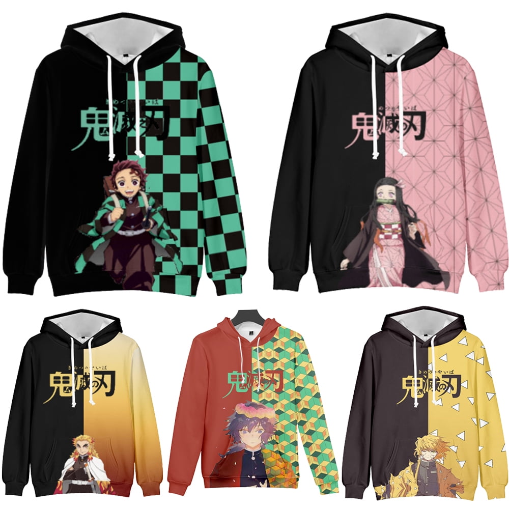 Anime Demon Slayer Kimetsu No Yaiba 3d Printed Hoodie Fall and Winter Kids  Men Women's Anime Jacket Hoodies Personality Sweatshirt Christmas  Gift(#6,Size-Adult 2XS) 