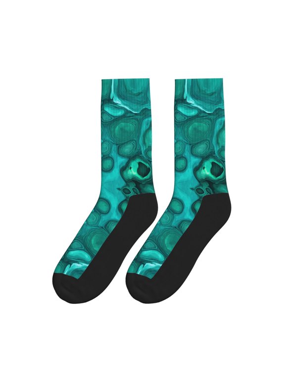Women's Men's Green Trippies Pattern Novelty Athletic Socks Casual Crew Socks