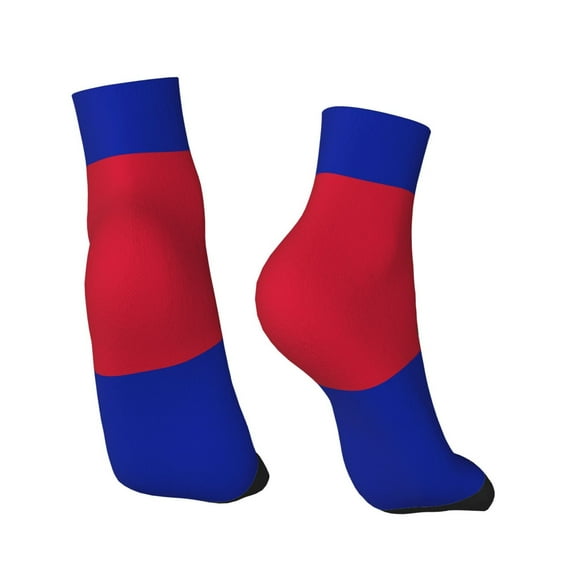 Women's Men's Haiti Flag Lightweight Ventilation Quarter Ankle Socks