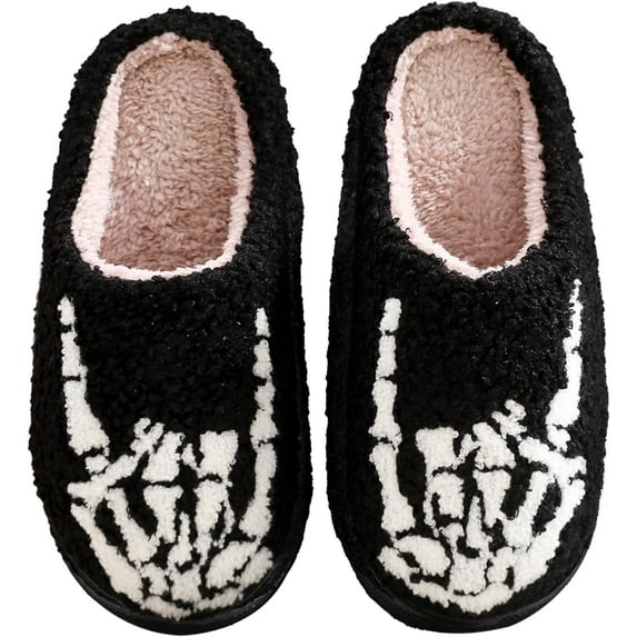 Women's Men's Halloween Slippers Lantern Pumpkin Slippers Ghost Slippers Skeleton Slippers Vintage Memory Foam Plush Slippers Household Shoes One-Step Slippers