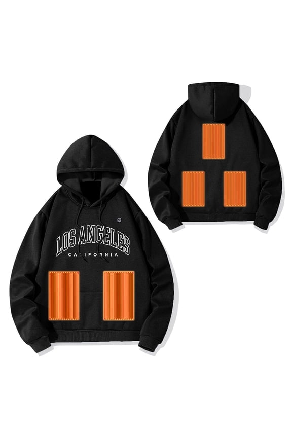 Women's Men's Hooded Pullover Winter Heated Pullover With Hood Unisex Hoody Heated Hoodie With 5 Heating Outdoor Heating Jacket Heating Vest Warming Sweatshirt Snap Front Hoodie Thick Sweatshirts for