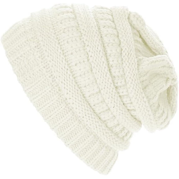 Women's Men's Knitted Beanie Hat Skull Thick Fleece Lined Winter Cap