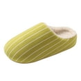 thumbnail image 1 of Women's Men's Memory Foam House Slippers Wide Width Stripe Bedroom Slide Shoes Non Slip Platform Indoor Slippers, 1 of 8