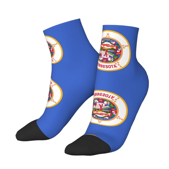 Women's Men's Minnesota Logo Lightweight Ventilation Quarter Ankle Socks