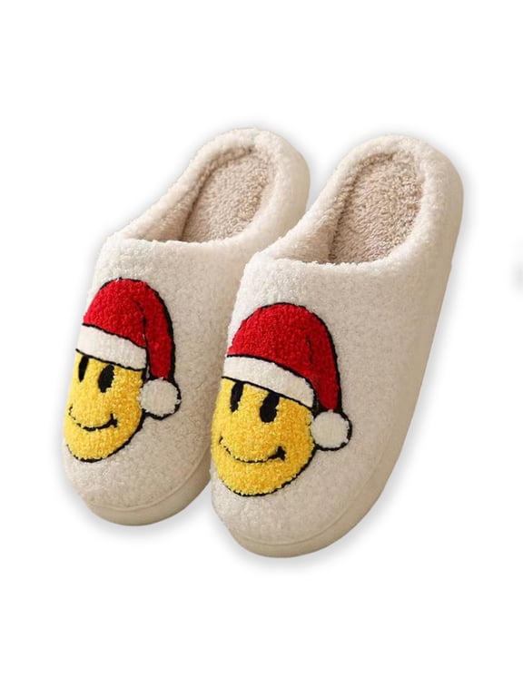 Women's Men's Non-Slip Close Toe Christmas Pattern Slippers Plush House Shoes Memory Foam Cute Slip-on Slippers for Winter Gifts Outdoor (Multiple Styles Available)