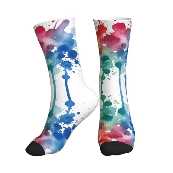 Women's Men's Paint Splatter Colorful Colorful Novelty Pattern Crew Athletic Socks
