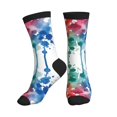 thumbnail image 1 of Women's Men's Paint Splatter Colorful Colorful Novelty Pattern Crew Athletic Socks, 1 of 7