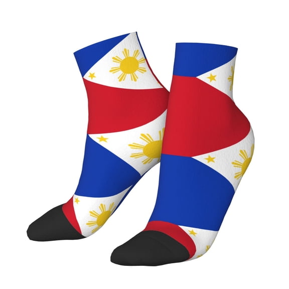 Women's Men's Philippines Flag Lightweight Ventilation Quarter Ankle Socks