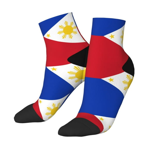 Women's Men's Philippines Flag Lightweight Ventilation Quarter Ankle Socks