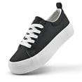 thumbnail image 1 of Women’s Men’s Platform Sneakers Low Top PU Leather Shoe Casual Breathable Lace Up Shoes Fashion Platform Walking Sneakers, 1 of 5