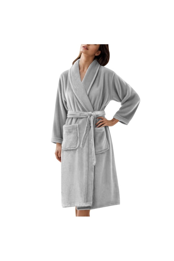 Women’s & Men’s Plush Fleece Bathrobe – Quick-Drying Lightweight Robe (2025 Spa & Winter Essential)