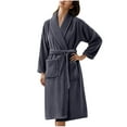 thumbnail image 1 of Women’s & Men’s Plush Fleece Bathrobe – Quick-Drying Lightweight Robe (2025 Spa & Winter Essential), 1 of 3