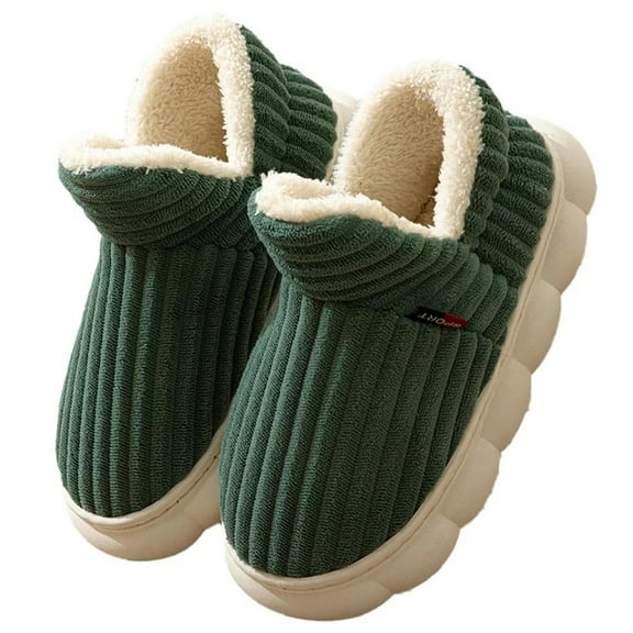 Women's Men's Plush Warm Indoor Outdoor Shoes;Memory Foam Anti-Slip Sole Slippers;Corduroy Waterproof Upper Slippers;Comfortable Cozy Fuzzy Slippers for All Occasions