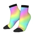 thumbnail image 1 of Women's Men's Rainbow Stripe Lightweight Ventilation Quarter Ankle Socks, 1 of 1
