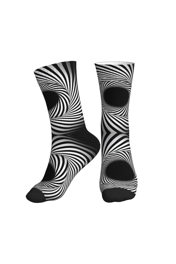 Women's Men's Rotational Motion Illusion Psychedelic Colorful Novelty Pattern Crew Athletic Socks