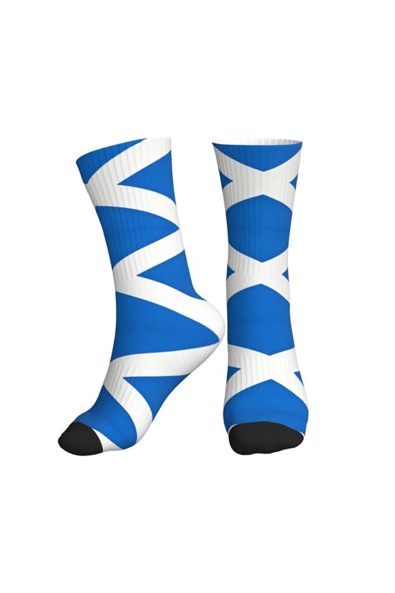 Women's Men's Scottish Flag Colorful Novelty Pattern Crew Athletic Socks