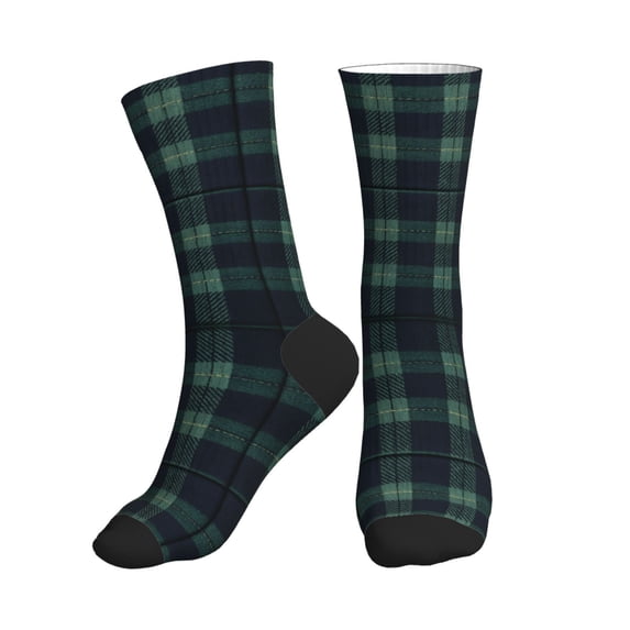 Women's Men's Scottish Tartan Plaid Colorful Novelty Pattern Crew Athletic Socks