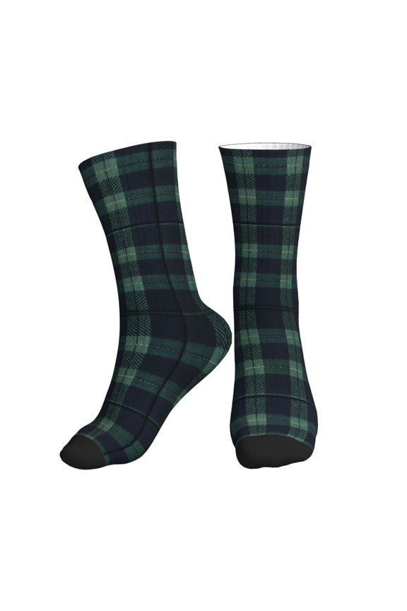 Women's Men's Scottish Tartan Plaid Colorful Novelty Pattern Crew Athletic Socks