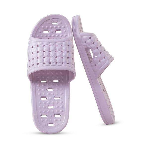Women's Men's Shower Shoes,Non Slip Thick Cushion Quick Drying Bathroom Slippers for Women purple