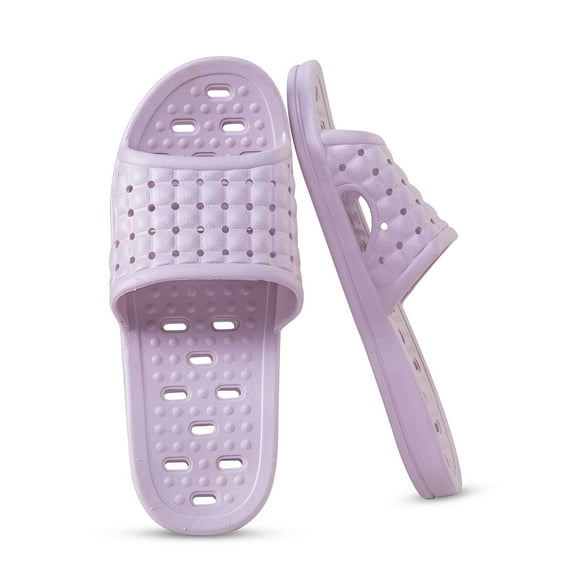 Women's Men's Shower Shoes,Non Slip Thick Cushion Quick Drying Bathroom Slippers for Women purple