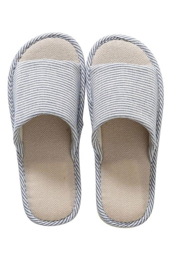 Women's Men's Slippers Cotton Flax Casual Open Toe House Slippers Anti-Slip for Indoor Outdoor