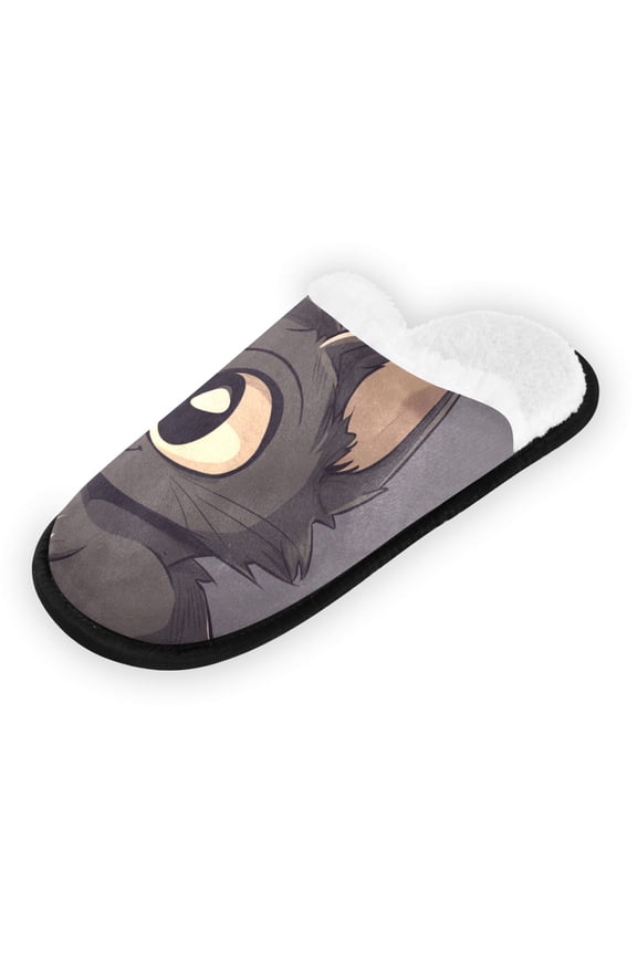 Women's Men's Slippers, Non-Slip Travel Unisex Fleece House Shoes Anime-style Cat