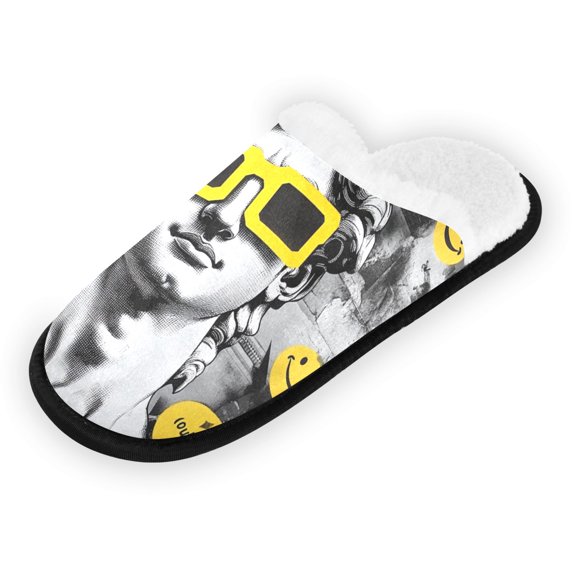 Women's Men's Slippers, Non-Slip Travel Unisex Fleece House Shoes Collage