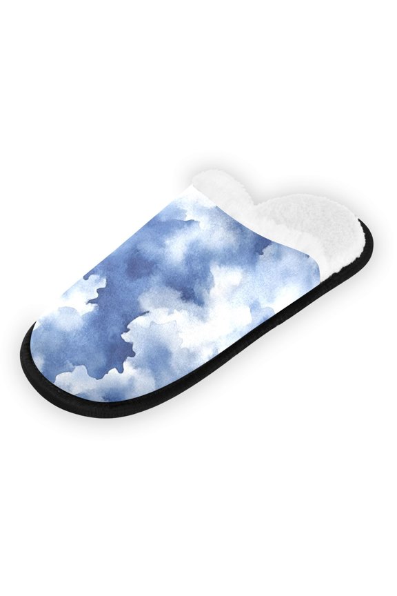 Women's Men's Slippers, Non-Slip Travel Unisex Fleece House Shoes Seamless Pattern