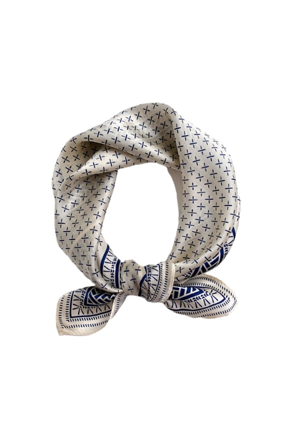 Women's Men's Small Square 100% Real Mulberry Silk satin Scarfs Hair head face scarf 21" x 21" - dark blue