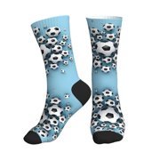Womens Mens Soccer-Football Pattern Colorful Novelty Pattern Crew Athletic Socks