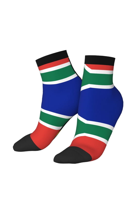 Women's Men's South African Flag Lightweight Ventilation Quarter Ankle Socks