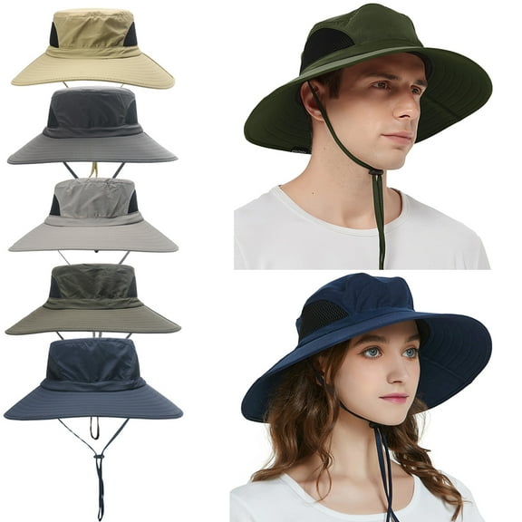 Women's/Men's Sun Hat, UPF50+ Wide Brim Bucket Hat Waterproof for Garden Beach Park Safari Travel/Light Grey