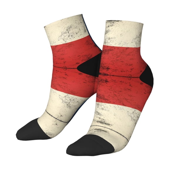 Women's Men's Texas Flag Distressed Lightweight Ventilation Quarter Ankle Socks