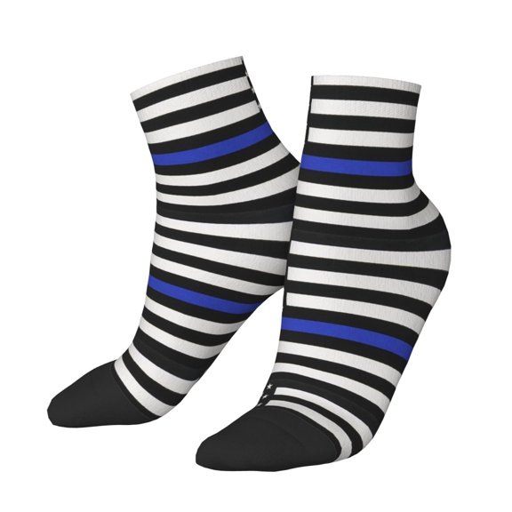 Women's Men's Thin Blue Line Flag Lightweight Ventilation Quarter Ankle Socks