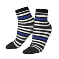 thumbnail image 1 of Women's Men's Thin Blue Line Flag Lightweight Ventilation Quarter Ankle Socks, 1 of 7