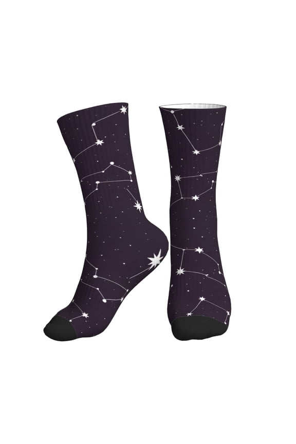 Women's Men's Universe Constellation Colorful Novelty Pattern Crew Athletic Socks