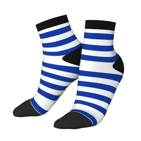 Women's Men's Uruguay Flag Lightweight Ventilation Quarter Ankle Socks