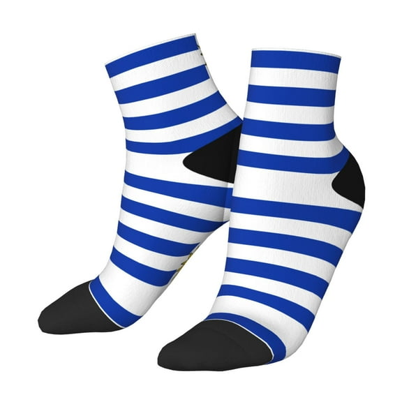 Women's Men's Uruguay Flag Lightweight Ventilation Quarter Ankle Socks