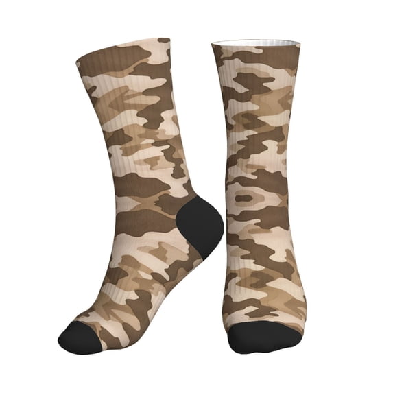 Women's Men's Us Desert Camouflage Texture Colorful Novelty Pattern Crew Athletic Socks