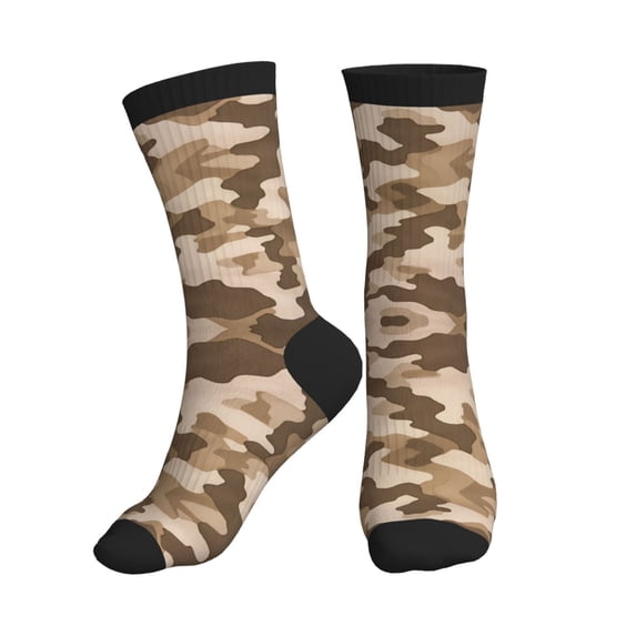Women's Men's Us Desert Camouflage Texture Colorful Novelty Pattern Crew Athletic Socks