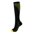 thumbnail image 1 of Women's & Men's V-Shape Compression Socks, Athletic Performance Socks for Running, Sports, Travel, and Daily Wear, Gradient Support Sport Socks with Arch Support-Yellow, 1 of 2