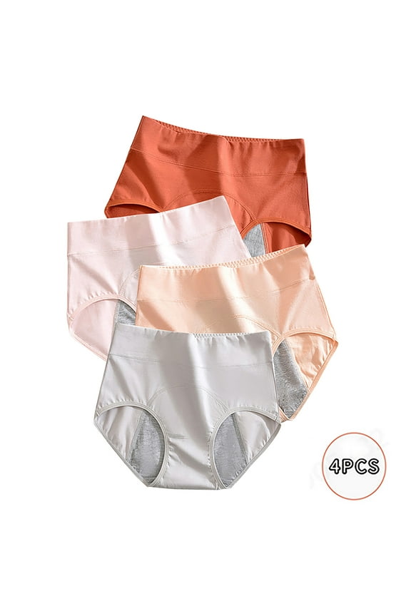 Women's Menstrual Period Briefs Super Leak Post-Partum & Period Underwear 4 Pack