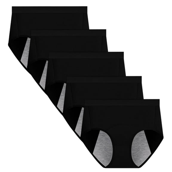 Women's Menstrual Period Panties Cotton Leakproof Underwear Protection Briefs 5 Pack