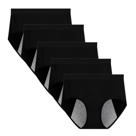 Women's Menstrual Period Panties Cotton Leakproof Underwear Protection Briefs 5 Pack