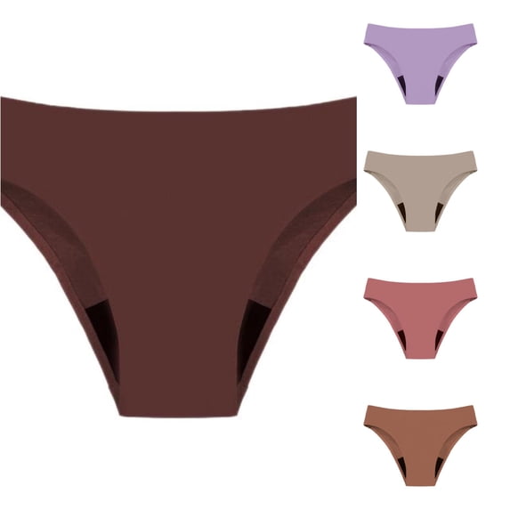 Women's Menstrual Swimming Trunks Leak Proof 4 Layer High Mesh Water Absorption Oversized Underwear, XL, Brown