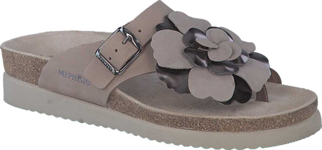 Women's Mephisto Helen Flower Toe Loop Sandal Light Taupe