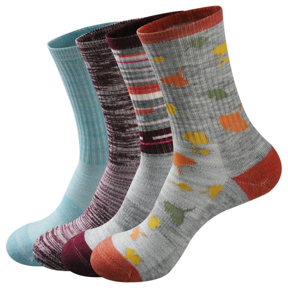 Women's Merino Wool Crew Hiking Outdoor Socks, Moisture Wicking