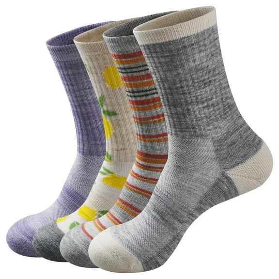 Women's Merino Wool Crew Hiking Outdoor Socks, Moisture Wicking