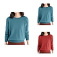 thumbnail image 1 of Women's Merino Wool Crewneck Long Sleeve Base Layer Shirt, Soft Lightweight Travel & Hiking Tee Pullover Top, 1 of 8