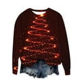 thumbnail image 1 of Women’s Merry Christmas Crewneck Sweatshirt Funny Xmas Tree Graphic Long Sleeve Pullover Holiday Party Top Festive Dressy Casual Blouse,Multicolor,L, 1 of 5